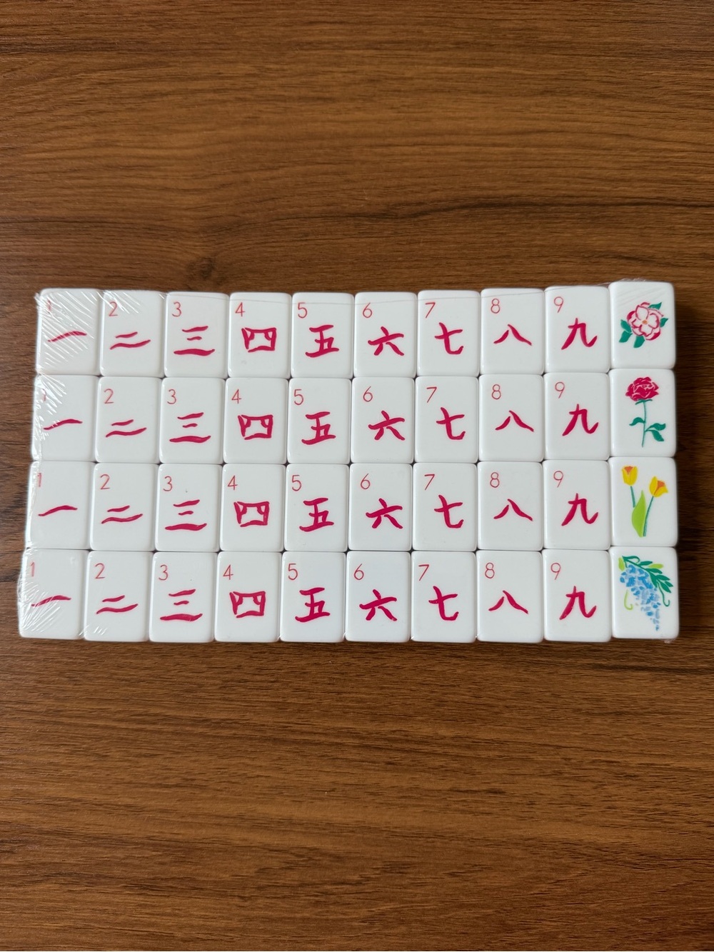 NEW American Mahjong 4 Layer Tile Set — White Tiles with Orange Backs and Pink - Picture 4 of 9
